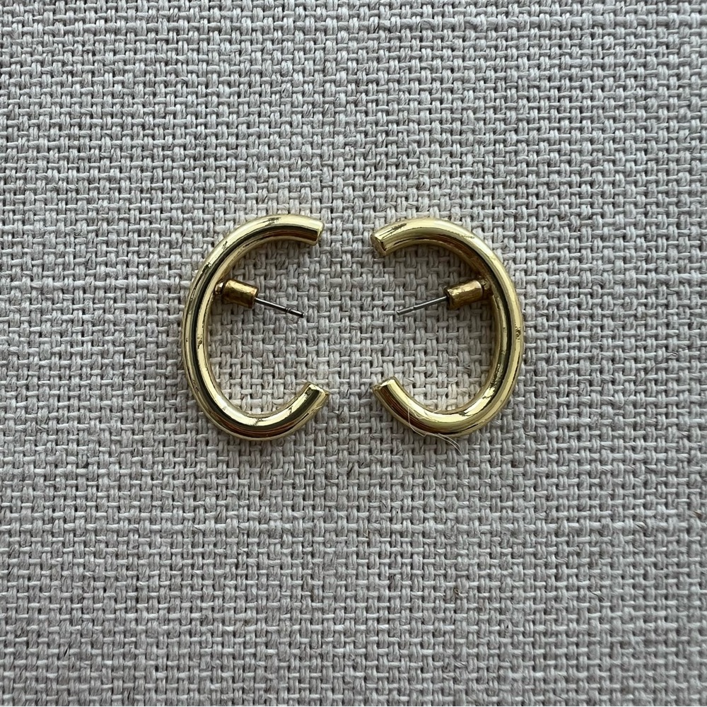 OAK + FORT Unique Gold Ear Jacket Hoop Stud Earrings